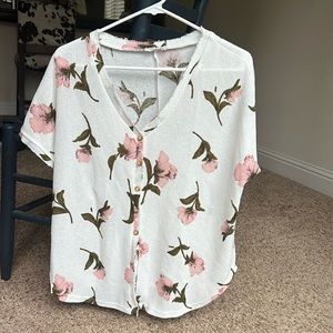 Floral blouse.